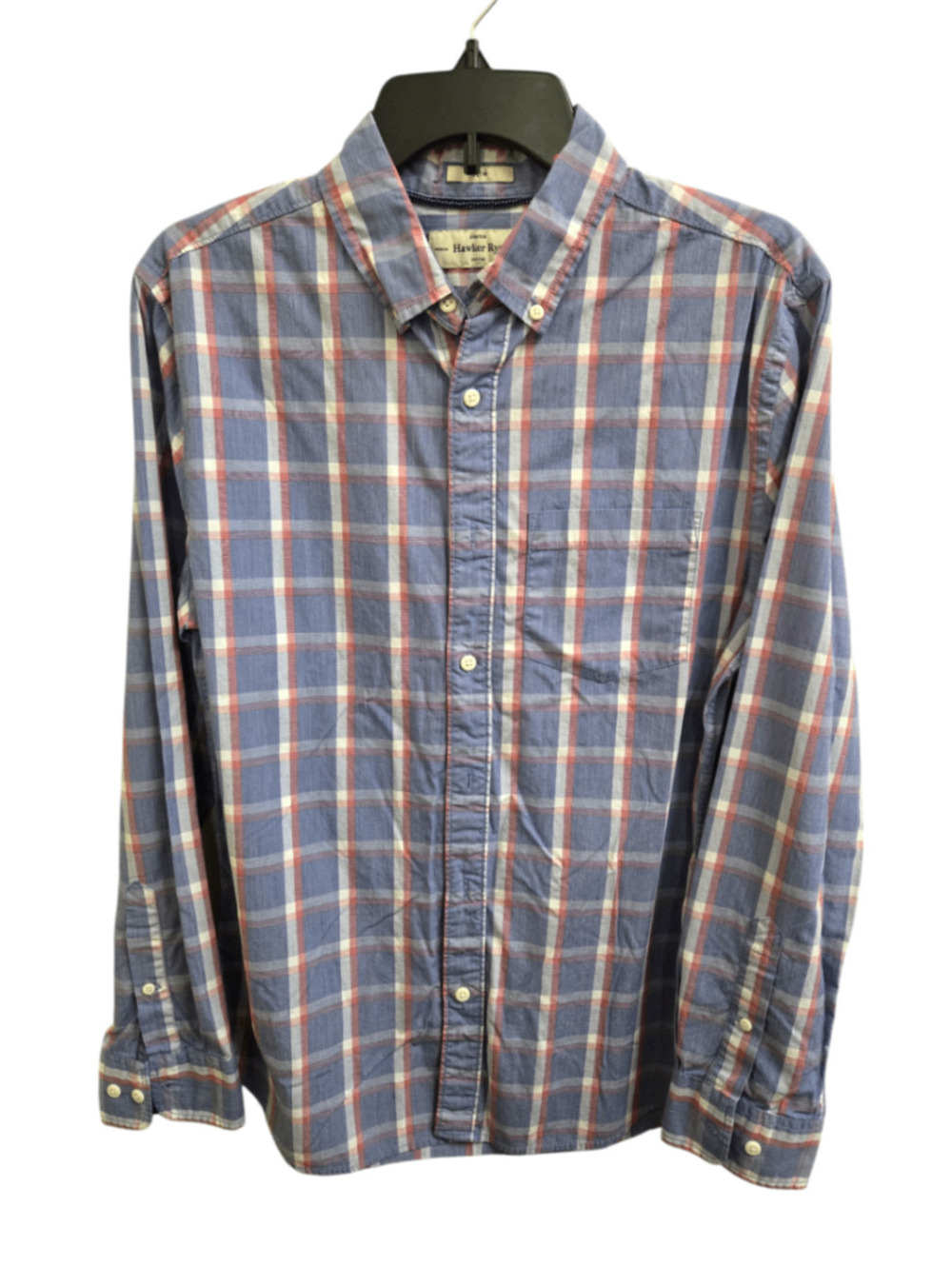NWOT M Red & Blue Plaid Hawker Rye Button-Down Shirt